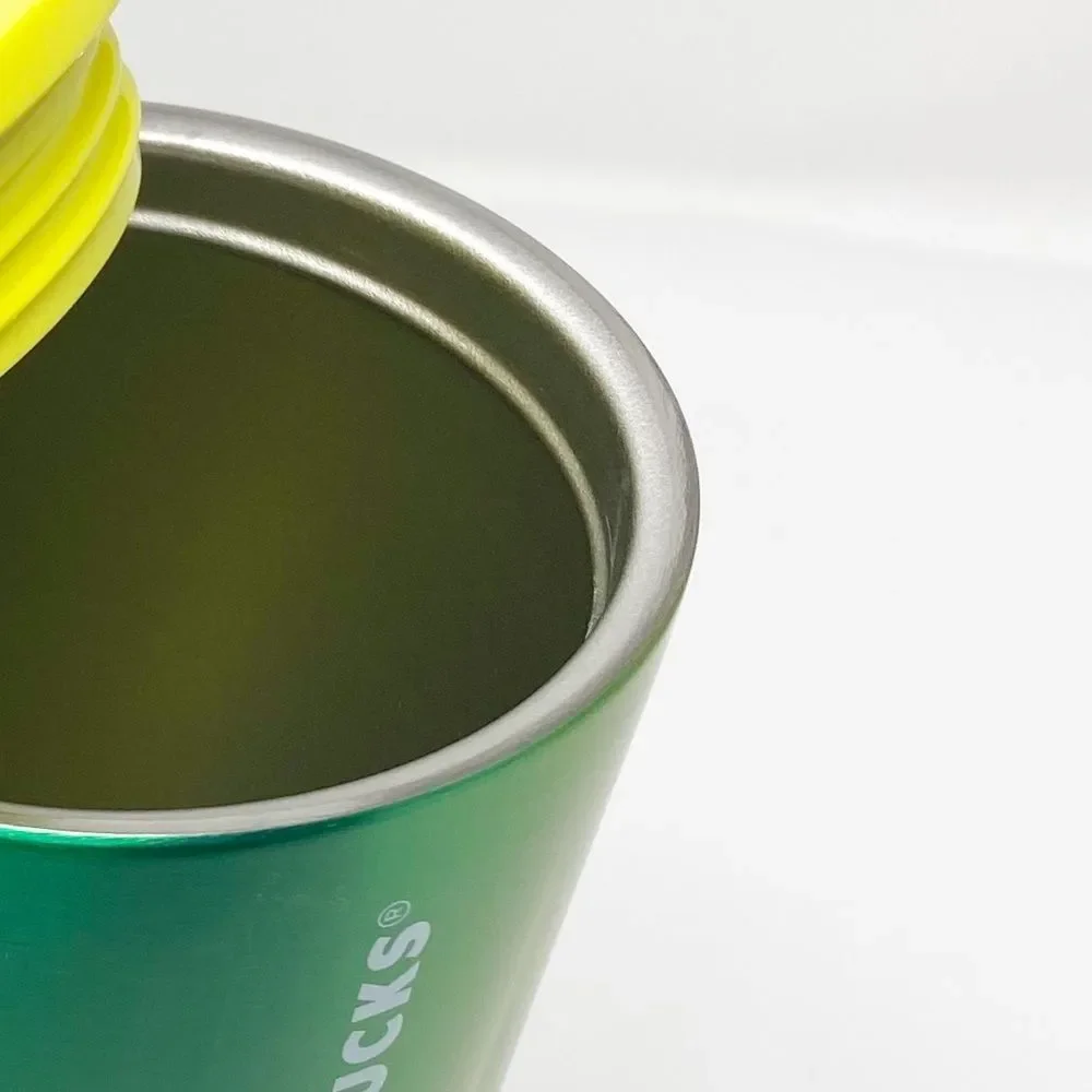 STARBUCKS LIME SPECKLE STAINLESS STEEL COLD CUP VENTI‎ NWT